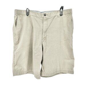 Club Room Shorts Mens Size 38 Dark Khaki Cotton Flat Front